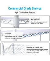 Slickblue 6-Tier Heavy-Duty Nsf Metal Wire Shelving Unit with Wheels