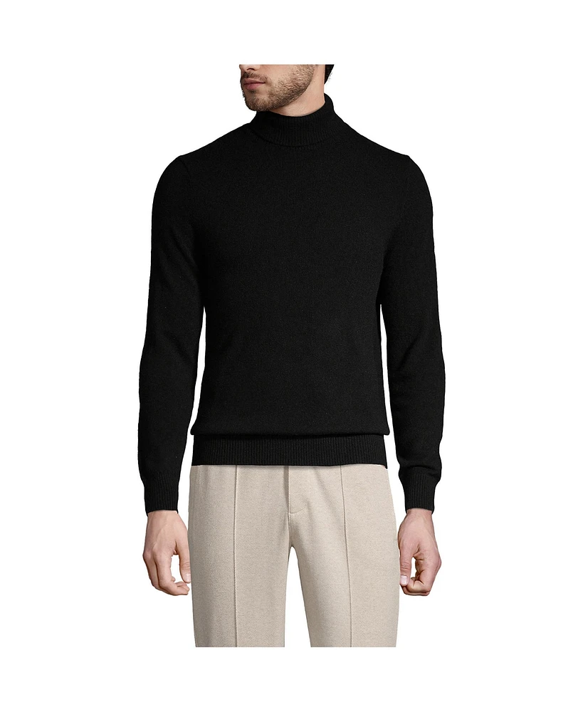 Lands' End Men's Fine Gauge Cashmere Turtleneck Sweater