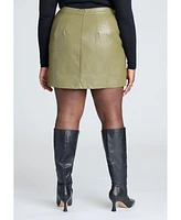 Eloquii Plus Croc Faux Leather Mini Skirt