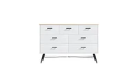 Slickblue 7-Drawer Dresser for Bedroom, Modern White Chest with Deep Drawers, Wood Storage Unit for Living Room