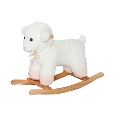 Slickblue harming White Baby Rocking Horse – Pink Sheep Design for Toddlers