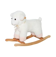 Slickblue harming White Baby Rocking Horse – Pink Sheep Design for Toddlers