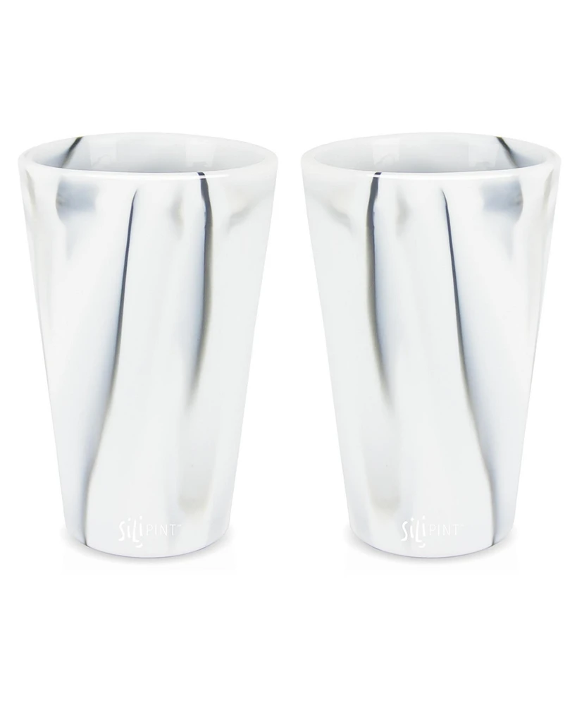 Silipint Pint Glasses: 2 pk - Mountain Marble