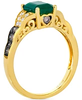 Le Vian Emerald (1-2/5 ct. t.w.), Chocolate Diamond (1/4 ct. t.w.) & Vanilla Diamond (1/10 ct. t.w.) Ring in 14k Honey Gold