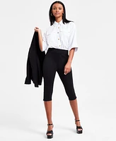 Bar Iii Women's Ponte-Knit Side-Zip Capri Pants, Exclusively at Macy's