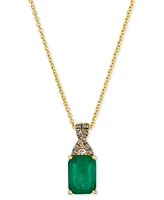 Le Vian Emerald (1 ct. t.w.), Nude Diamond & Chocolate Diamond Accent 20" Pendant Necklace in 14k Honey Gold