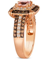 Le Vian Morganite (5/8 ct. t.w.) & Diamond (3/4 ct. t.w.) Halo Ring in 14k Rose Gold