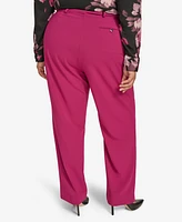 Calvin Klein Plus Mid-Rise Straight-Leg Pants