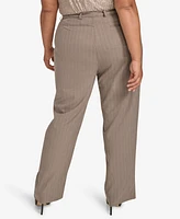 Calvin Klein Plus Pinstriped High-Waisted Pants