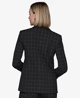 Karl Lagerfeld Paris Women's Windowpane Two-Button Blazer