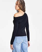 Bar Iii Women's Off-Shoulder Long-Sleeve Top, Exclusively at Macy's