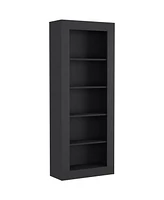 Depot E-Shop Poros Bookcase with Vertical Design and 5 Storage Shelves, Black