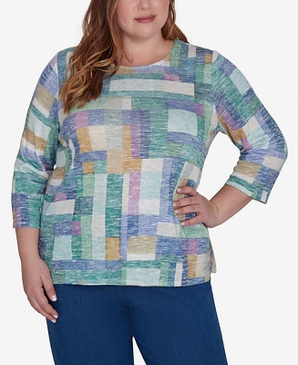 Alfred Dunner Plus Lake Victoria Colorblock Top