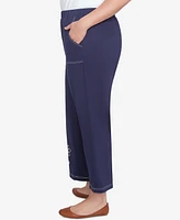 Alfred Dunner Plus Size Block Island French Terry Daisy Ankle Pants