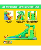 Pogo Bounce House Backyard Kids Gator Inflatable Water Park for Kids