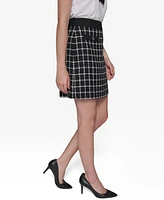 Karl Lagerfeld Paris Women's Windowpane Mini Skirt