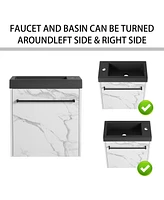 Streamdale Furniture Compact Wall-Mounted Vanity Soft-Close Doors, Resin Sink, Scratch-Resistant Surface