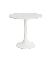 Streamdale Furniture Mid Century White Round Dining Table 31.5"