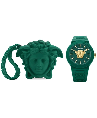 Versace Men's Swiss V-Pop Green Silicone Strap Watch 43mm