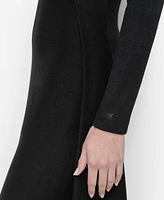 Dkny Women's Asymmetrical Long-Sleeve Midi Dress