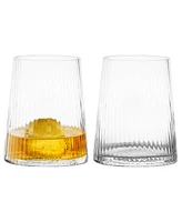 Anton Studio Designs Empire Clear Double Old Fashioned Tumblers, Set of 2