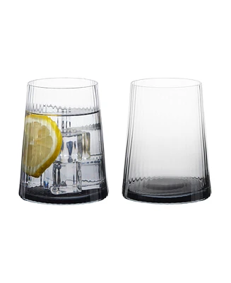 Anton Studio Designs Empire Double Old Fashioned Tumblers Smoke, Set of 2