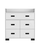 Streamdale Furniture Alyn Dresser, Four Legs, Four Drawers, One Double Drawer, Superior Top - White