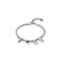 UNOde50 Sterling Silver Metal Clad Multiple Charms Bracelet