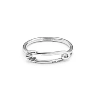 UNOde50 Casting Sterling Silver-Plated Metal Alloy Safety Pin Clasp Bracelet