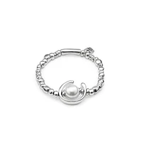 UNOde50 Sterling Silver Round Beads Cultivated Pearl Bracelet