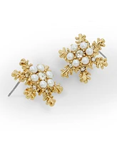 Betsey Johnson Faux Stone Snowflake Stud Earrings