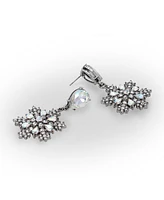 Betsey Johnson Faux Stone Snowflake Gem Drop Earrings