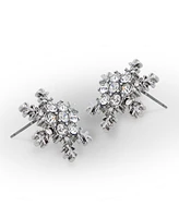 Betsey Johnson Faux Stone Snowflake Stone Stud Earrings