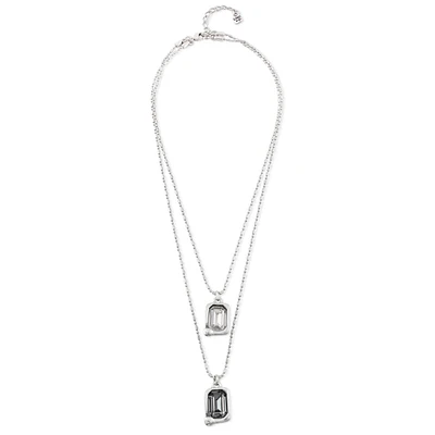 UNOde50 Sterling Silver Charms Necklace with Faceted Crystal