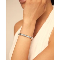 UNOde50 Sterling Silver Murano Crystal Leather Bracelet