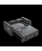 Streamdale Furniture 3-in-1 Multifunctional Sofa Bed with Pull-Out Bed and Adjustable Backrest