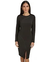 Calvin Klein Women's Exposed-Zipper Scuba Sheath Dress