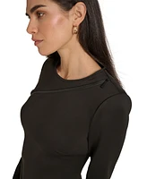 Calvin Klein Women's Exposed-Zipper Scuba Sheath Dress