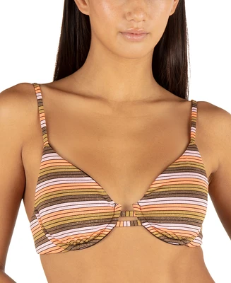 Hurley Juniors' Sunset Stripe Tab Underwired Bikini Top