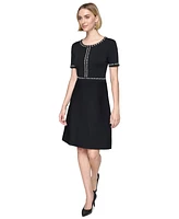 Karl Lagerfeld Paris Women's Rhinestone-Trim Knit Dress