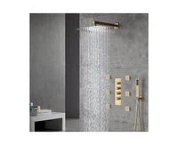 Casainc 12 Inch Thermostatic Wall Mounted Rainfall Shower System with Rough-in Valve