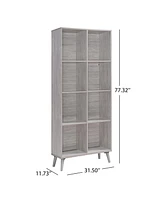 Streamdale Furniture Stylish Faux Wood Bookcase with Grey Oak Finish