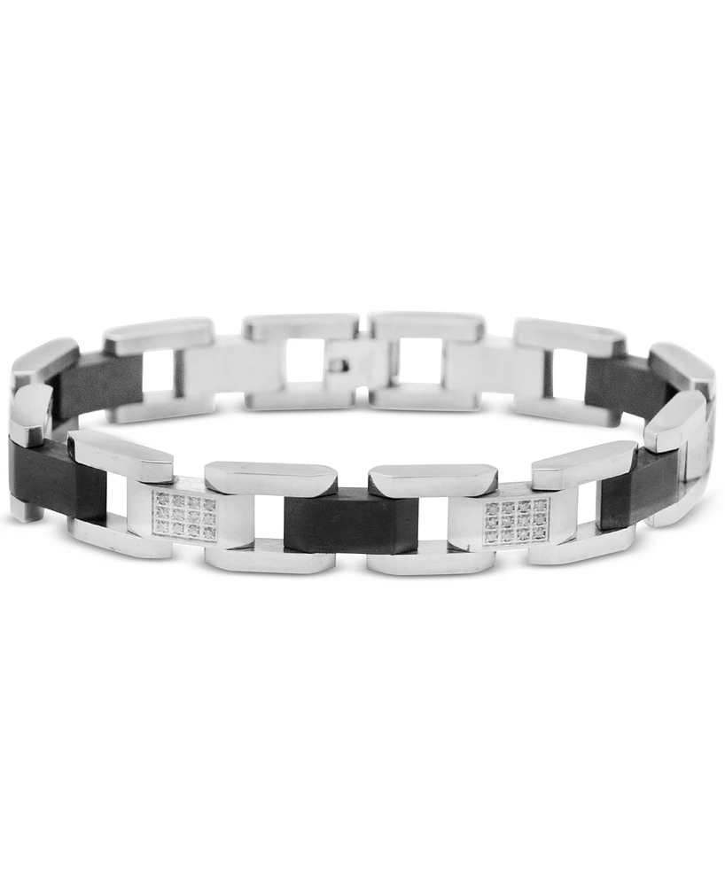 Men's Diamond Bracelet (1/2 ct. t.w.) in Stainless Steel, Created for Macy's