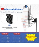 Gouun Basketball Hoop with 5-10 Feet Adjustable Height for Indoor Outdoor