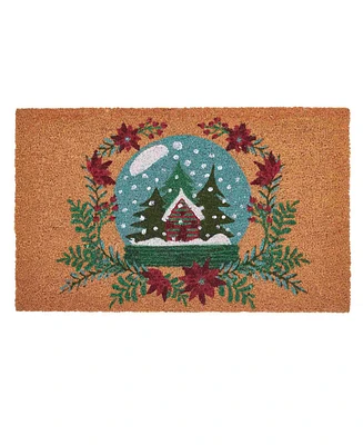 Vcny Home Snow Globe Christmas Coir Outdoor Doormat, 18" x 30"