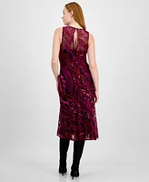 Sam Edelman Women's Sleeveless Embroidered-Mesh Midi Dress