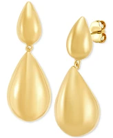 Macy's Polished Graduated Teardrop Earrings in 18k Gold Over Sterling Silver