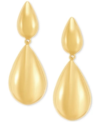 Macy's Polished Graduated Teardrop Earrings in 18k Gold Over Sterling Silver