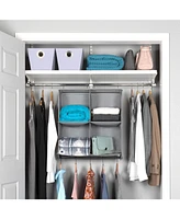 Florida Brands Hanging Closet Organizer with 4 Shelves and Black Metal Rod
