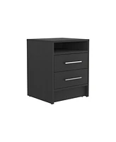 Depot E-Shop Leyva Nightstand with 2 Drawers and 1 Shelf, White